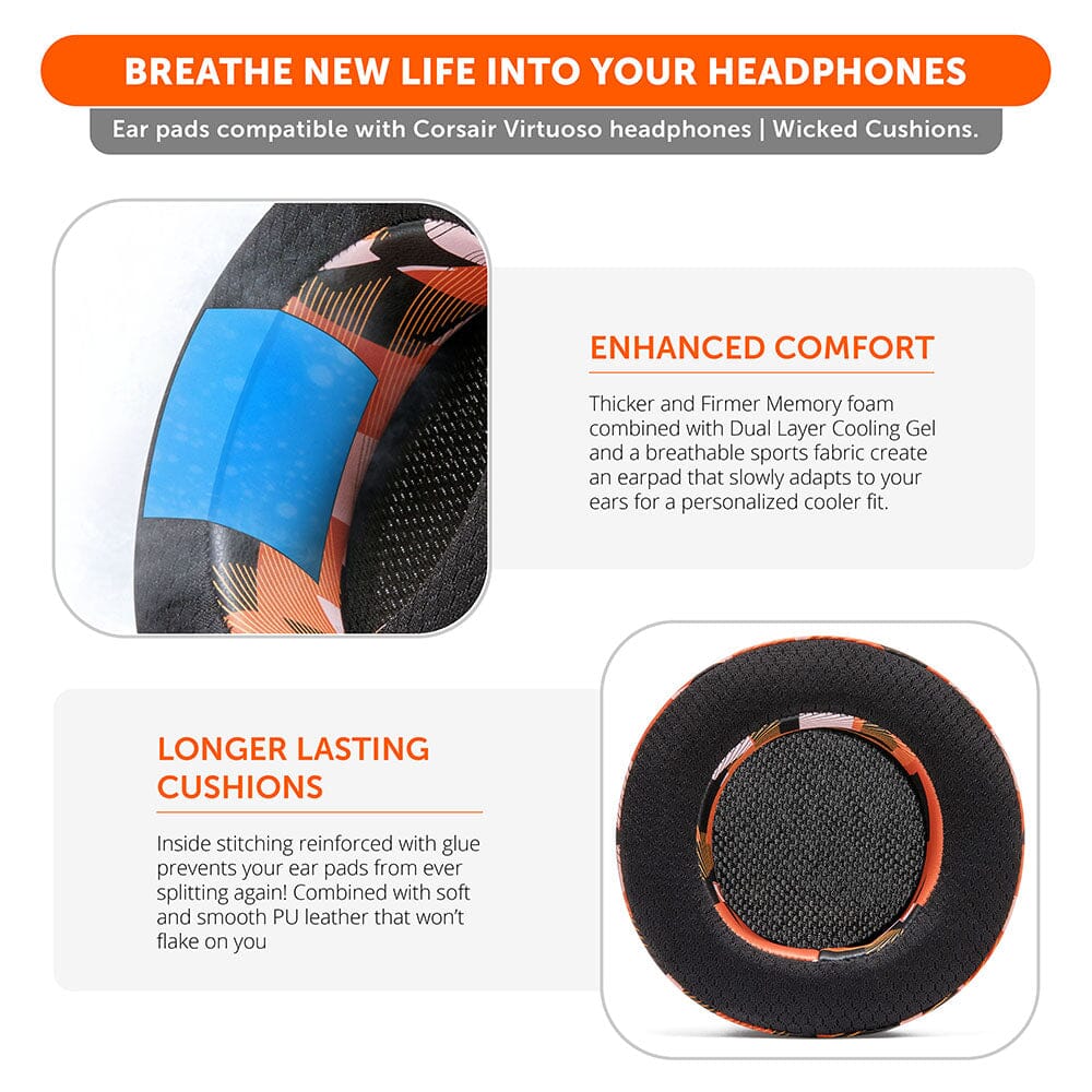 WC FreeZe Cooling Gel Earpads Corsair Virtuoso Headphones