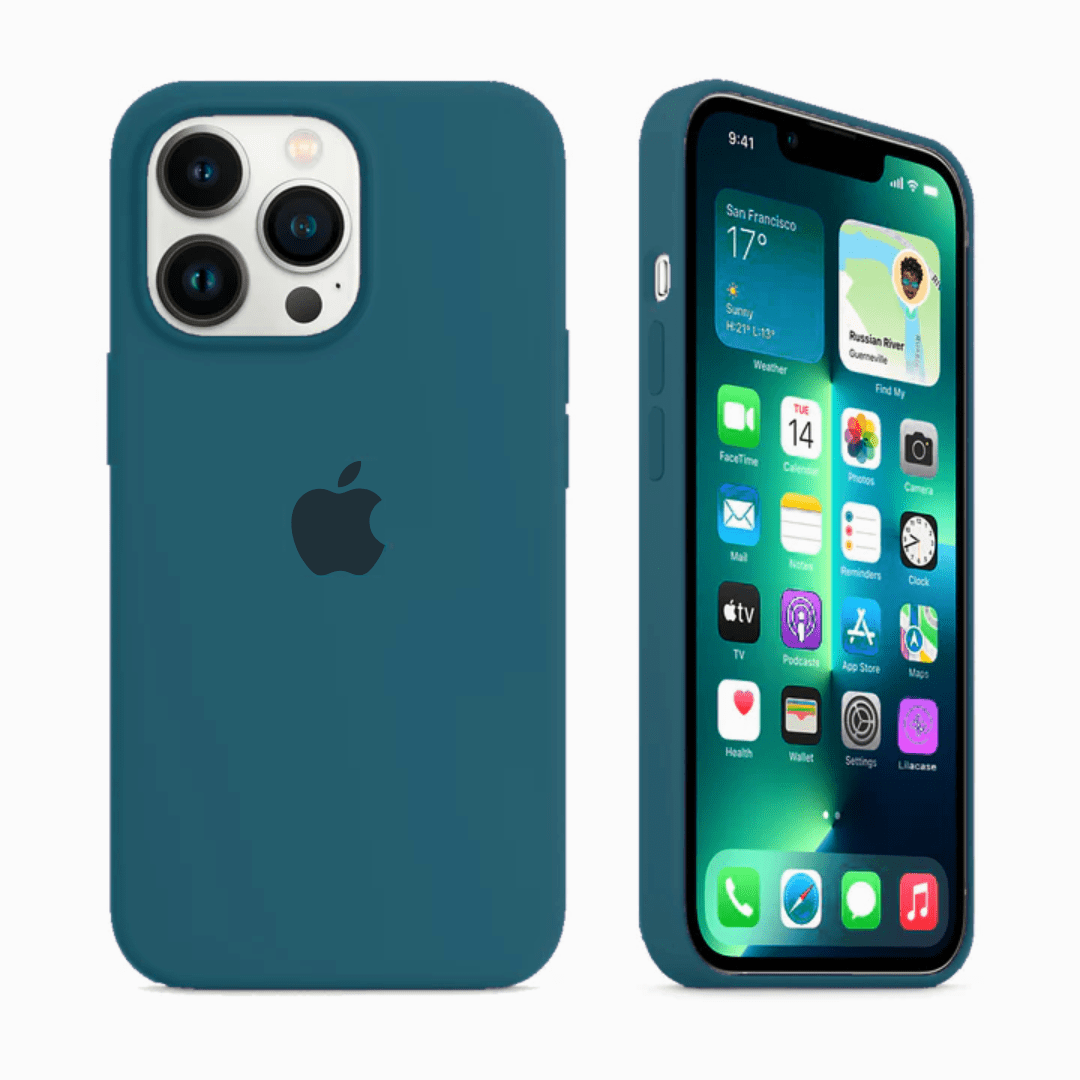 iPhone Silicone Case Cosmic Blue Full Body Protective Phone Cover Apple
