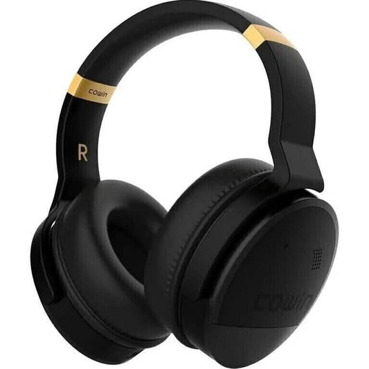 Active Noise Cancelling Bluetooth Wireless Headphones Black & Gold COWIN E8 Refurbished