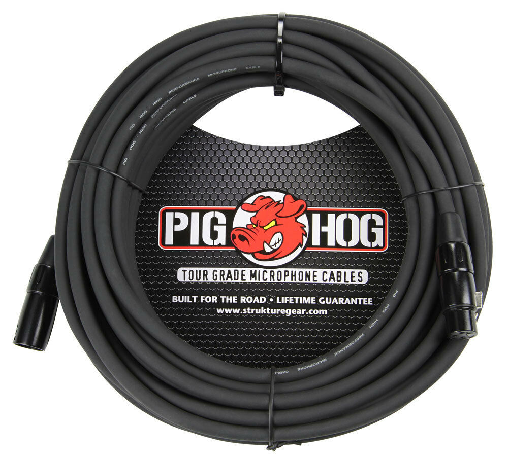 NEW 4 Pack Pig Hog PHM100 XLR High Performance 8mm Microphone Mic Cable, 100 Foot Ft