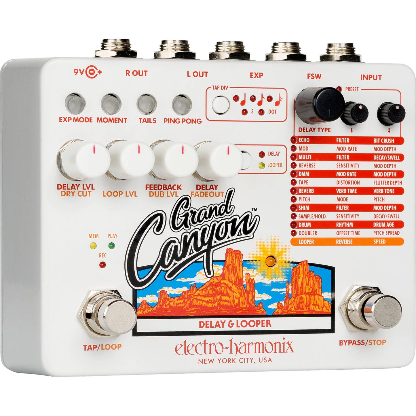 New - Electro Harmonix Grand Canyon Delay and Looper Pedal