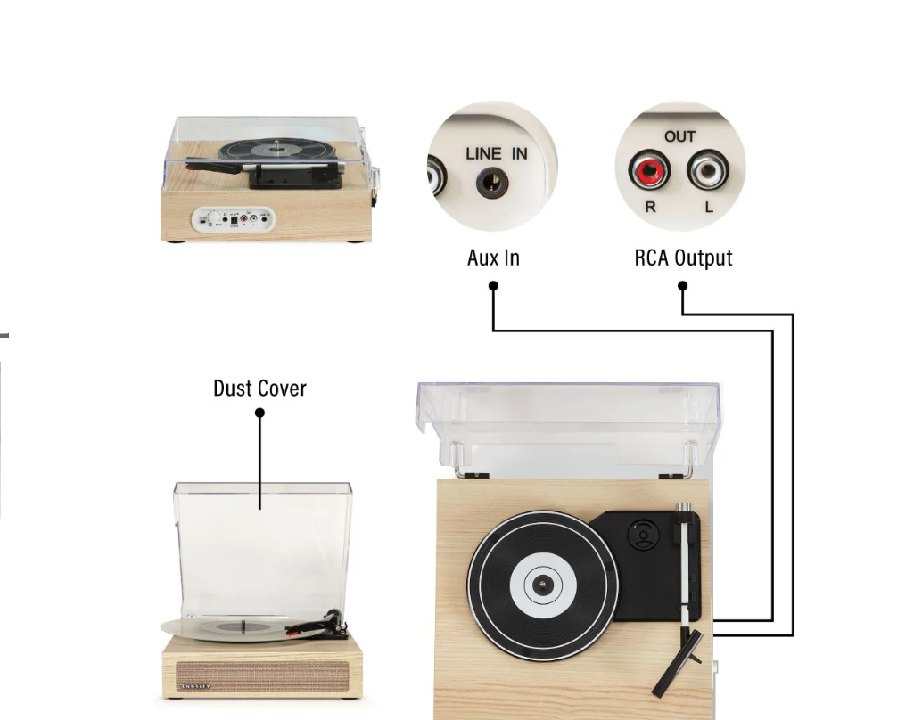 Crosley CR6042A Scout 3-Speed Bluetooth Turntable Record Player - Natural-NEW