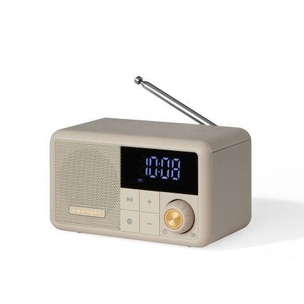Crosley CR1121A Cooper Radio/Clock Bluetooth Speaker - Pebble-NEW