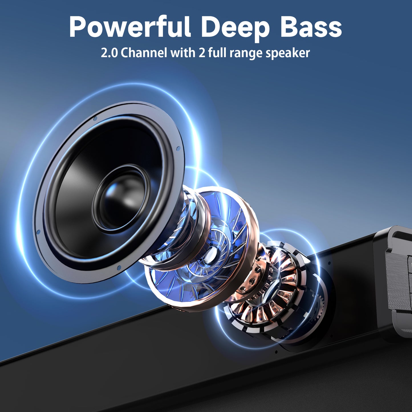 JYX 31.5in 3D Surround Sound Bar For TV With Subwoofer