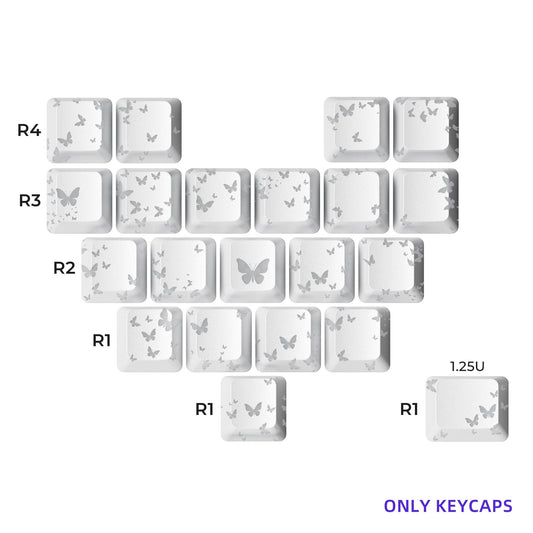 FlutterBloom Heart Layout 21-Key Artisan Keycap Set XVX