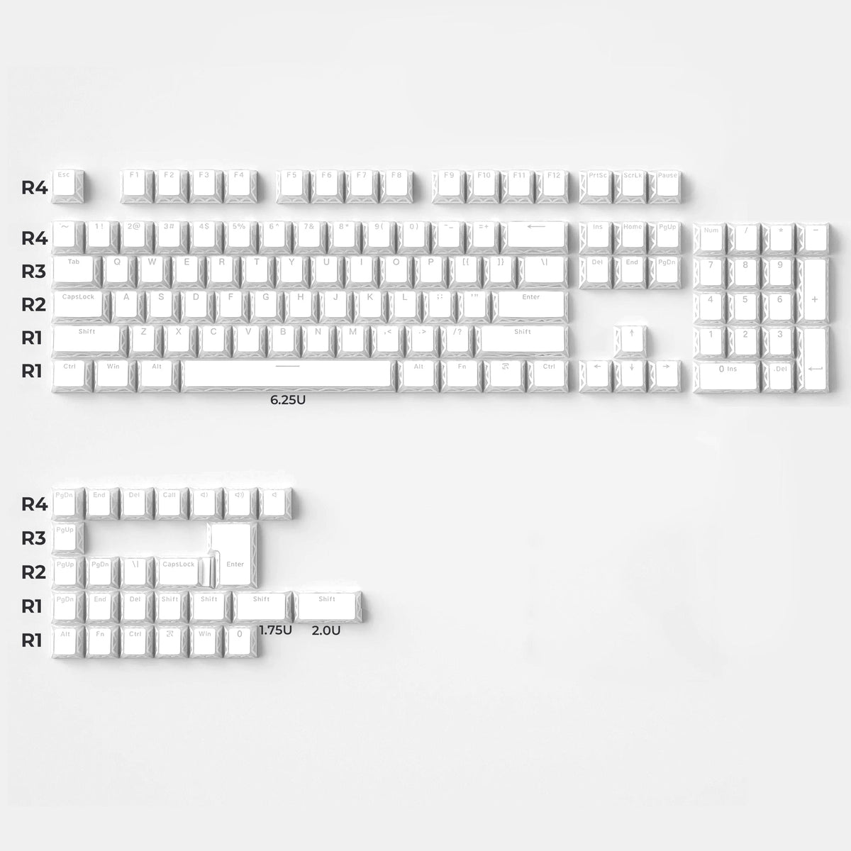 Refraction Shine-Through Cherry Profile PBT Keycap Set 130-Key XVX PRISM