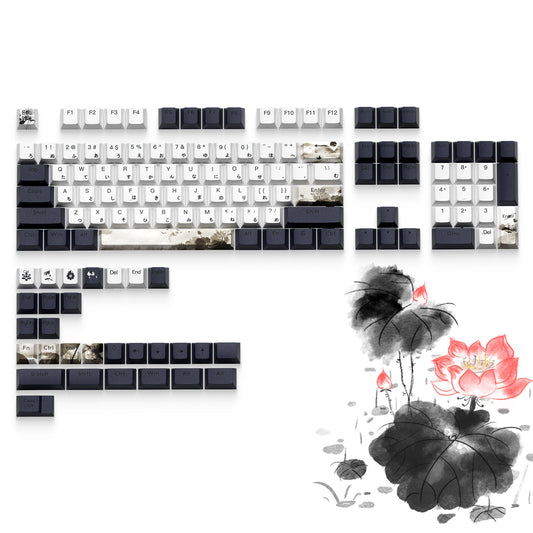 Lotus Cherry Profile Shine-Through Dye-Sub PBT Keycap Set XVX