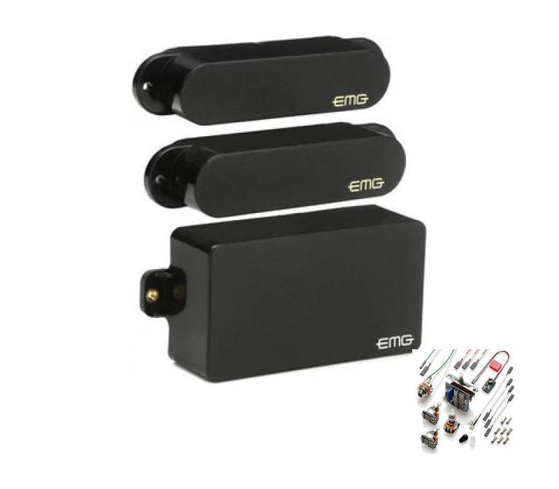 EMG SA/SA/81 Active Guitar Pickup Set for H/S/S Fender Strat/Stratocaster, Black - New