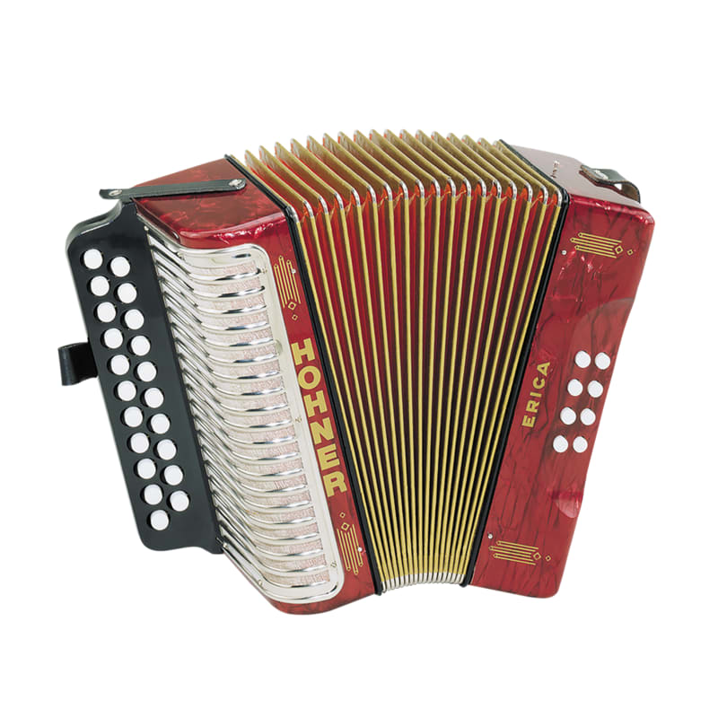 Hohner 1600/2 Erica Diatonic Accordion - Key of G/C - Red-NEW