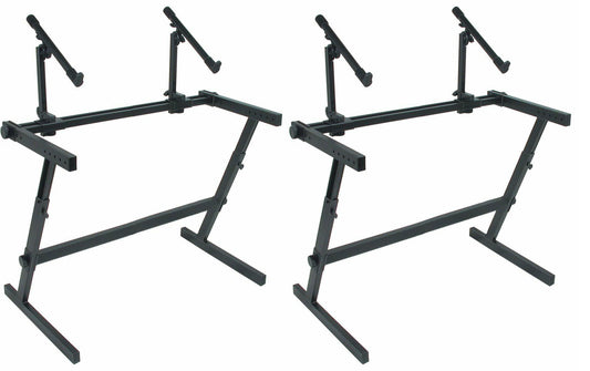 Quik-Lok Z-726L Extra Wide Double-Tier Height Adjustable "Z" Type Keyboard Stand