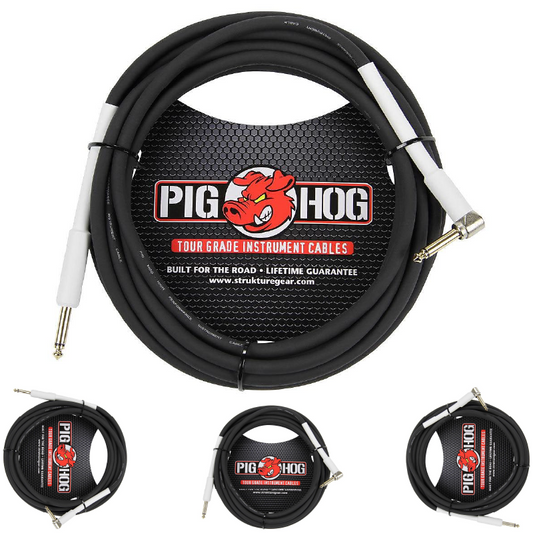 Pig Hog PH186R Right Angle 8mm 18.5FT 1/4"-1/4"  Inst Cable Lifetime Warranty!