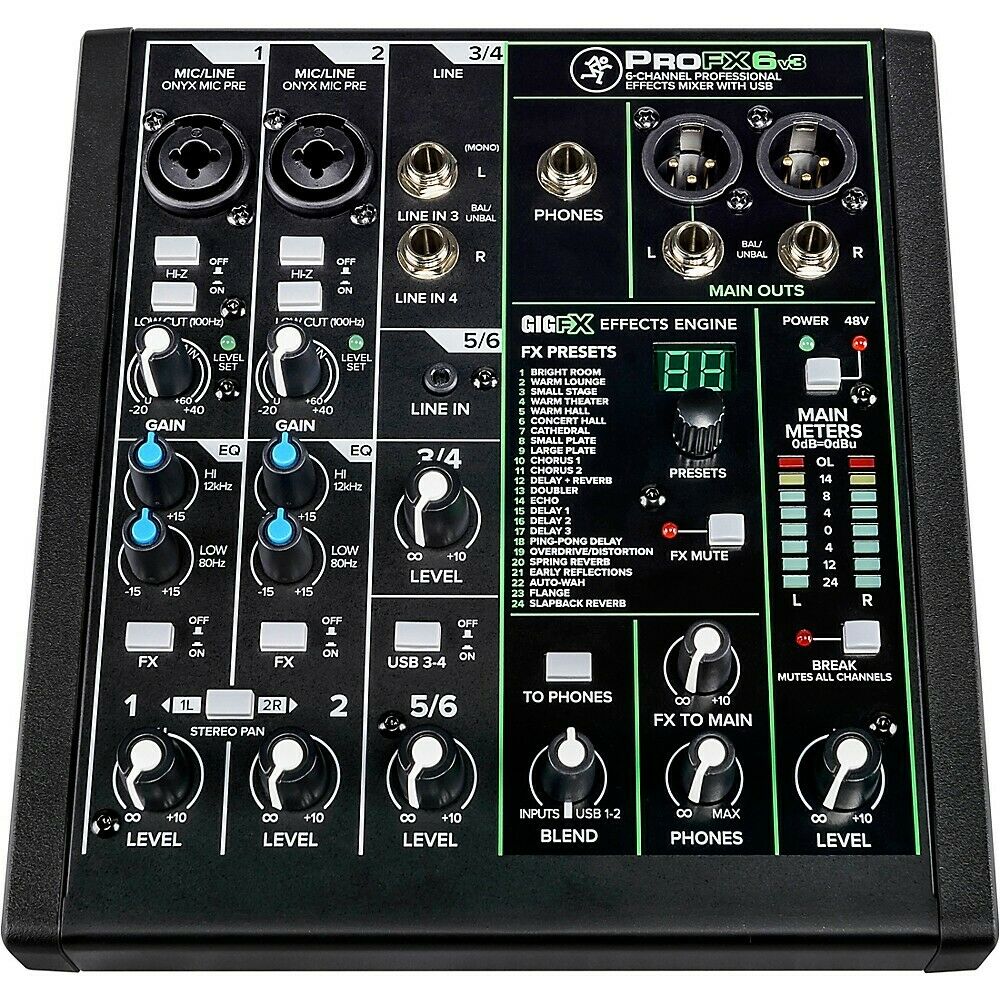 New - Mackie ProFX6v3 6-channel Mixer with USB and Effects