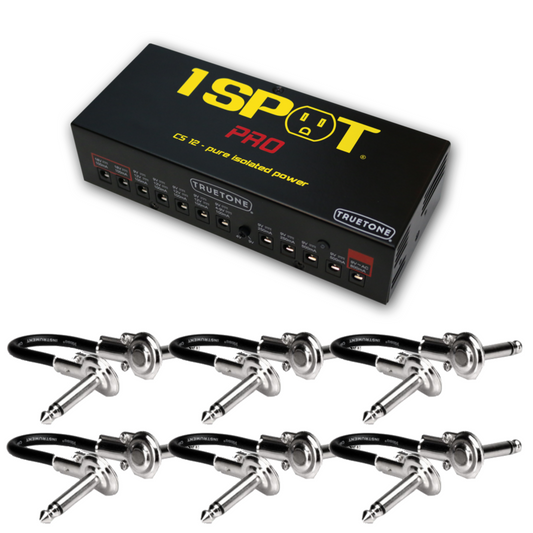 New - TrueTone 1 Spot Pro CS 12 Isolated Pedal Power Supply True Tone CS12, Hosa IRG-600.5 4 Pack