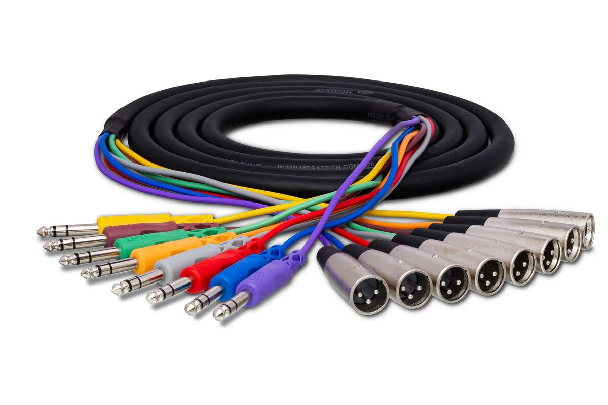 Hosa STX-803M 8-channel 1/4 inch TRS Male to XLR Male Balanced Snake - 9.9 foot -NEW