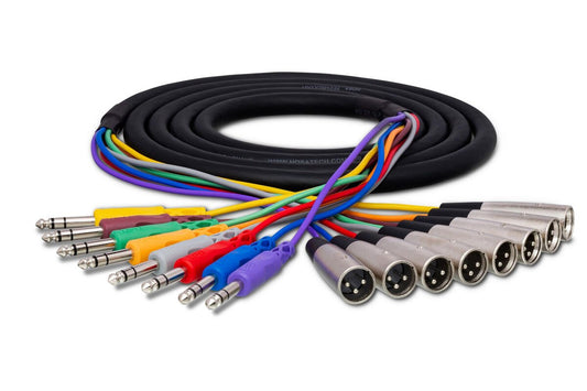 Hosa STX-803M 8-channel 1/4 inch TRS Male to XLR Male Balanced Snake - 9.9 foot -NEW