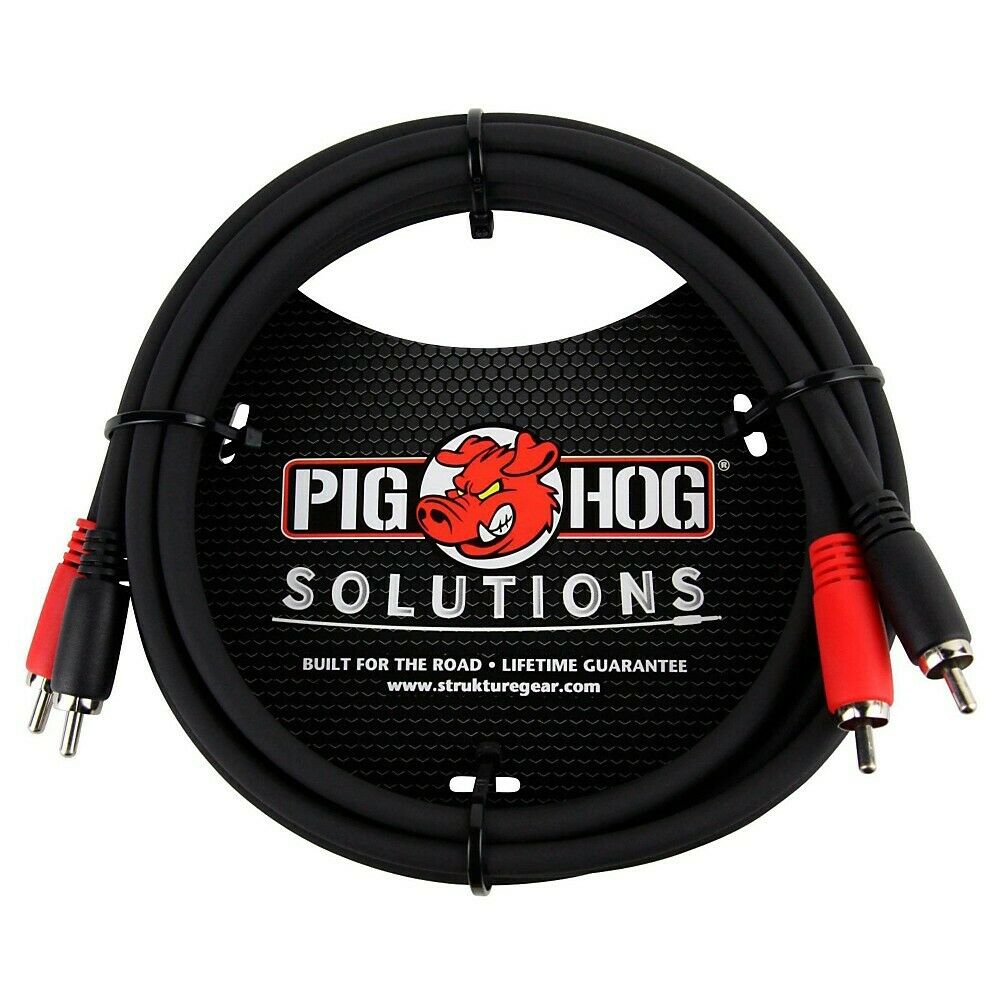 New - Pig Hog PD-RCA06 Solutions 6 Ft RCA-RCA Dual Cable 2 Pack