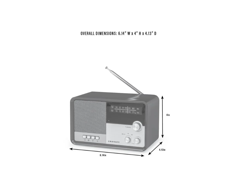 Crosley CR3036D Tribute AM/FM Radio with Built-In Bluetooth - White Sand-NEW