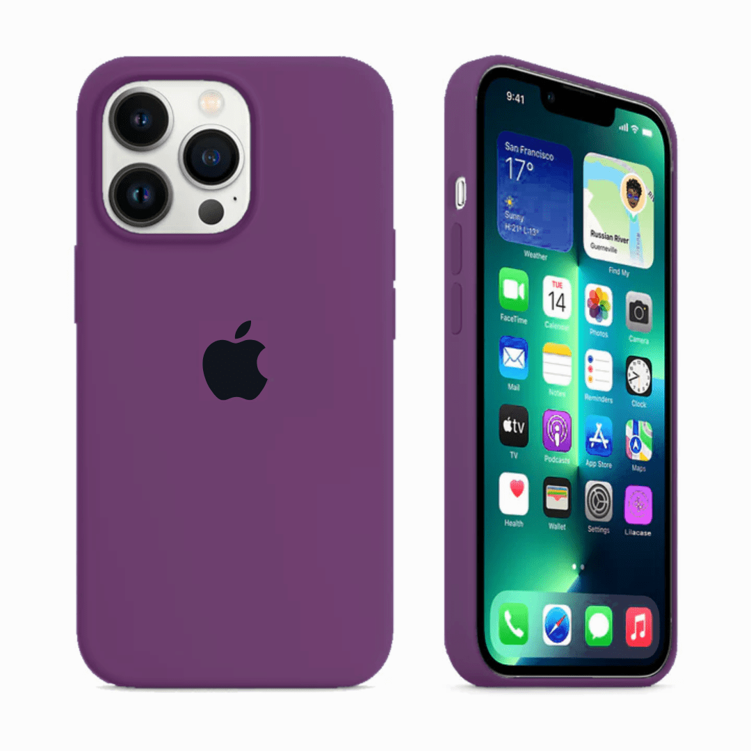 iPhone Silicone Case Eggplant Full Body Protective Phone Cover