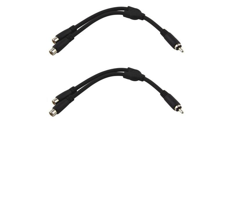 New - PIG HOG PY-RM2RF SOLUTIONS - 6" Y CABLE, RCA(M)-DUAL RCA(F)