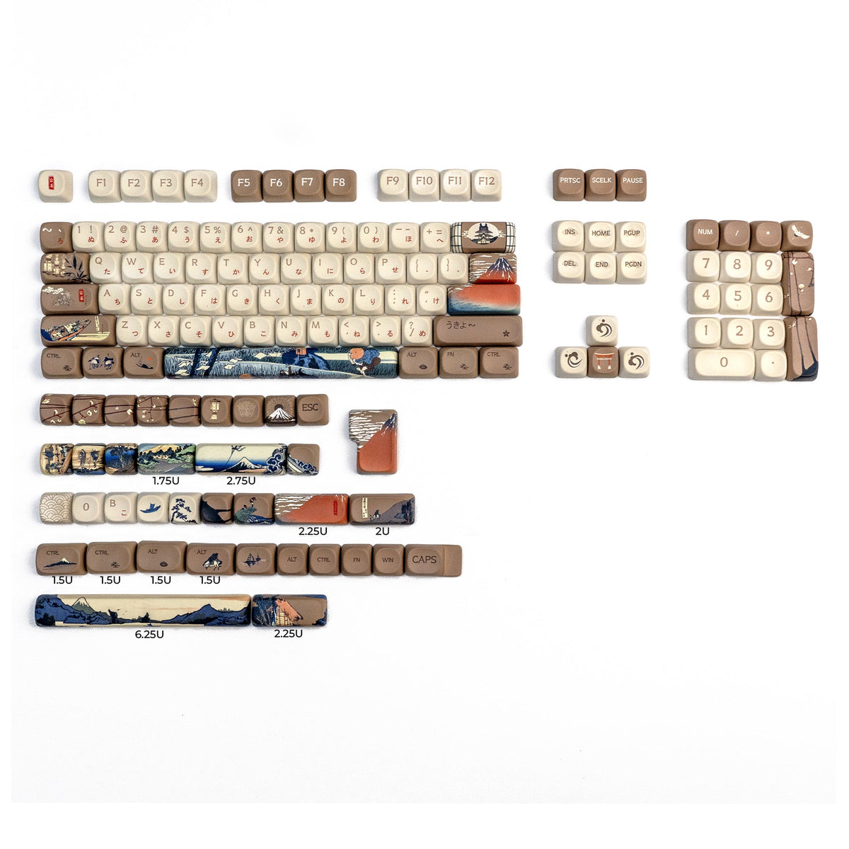 XVX U-kiyoe Fugaku Series Glaze Textured MOA Profile Keycap Set