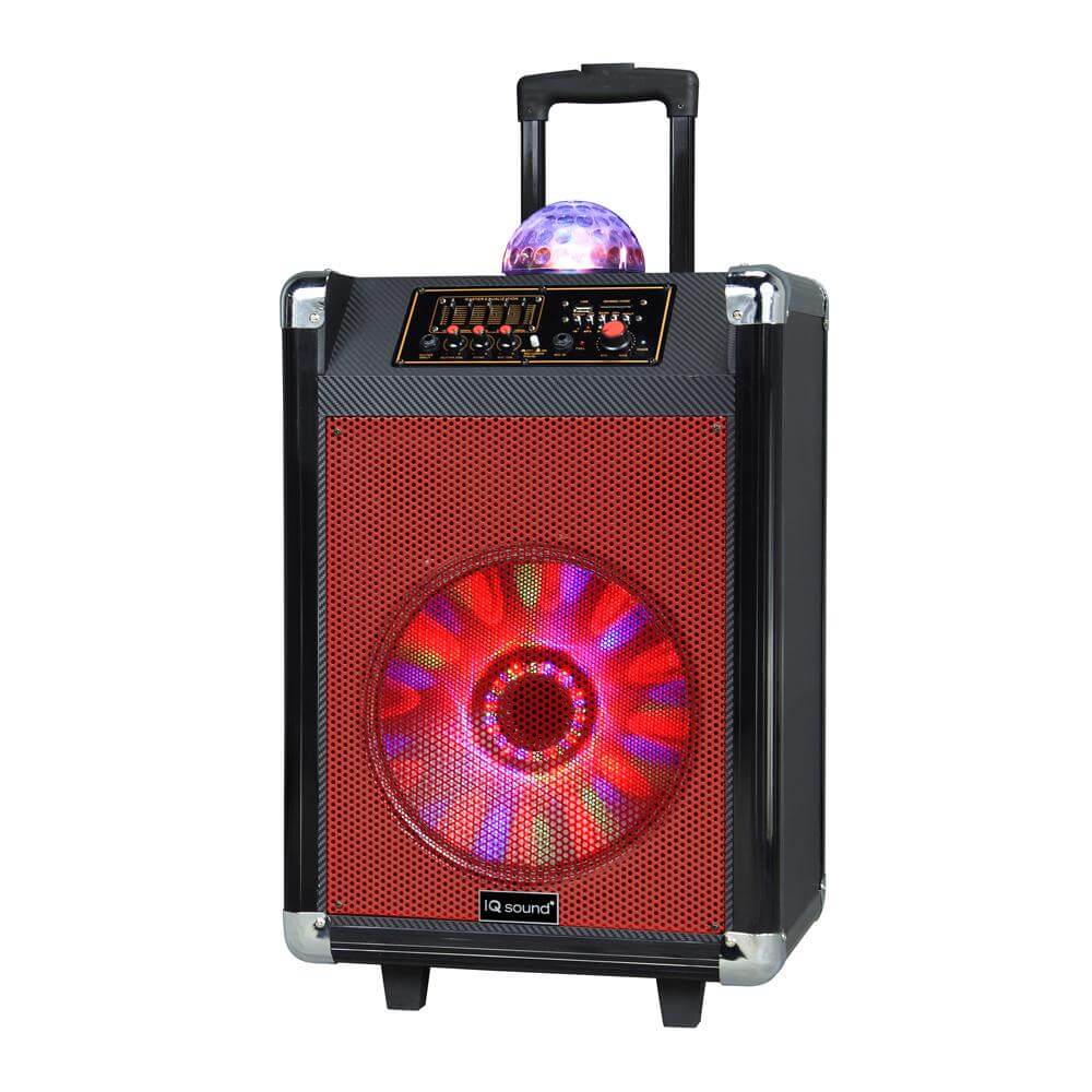 Portable Bluetooth Speaker 12' with Disco Ball Light IQ Sound