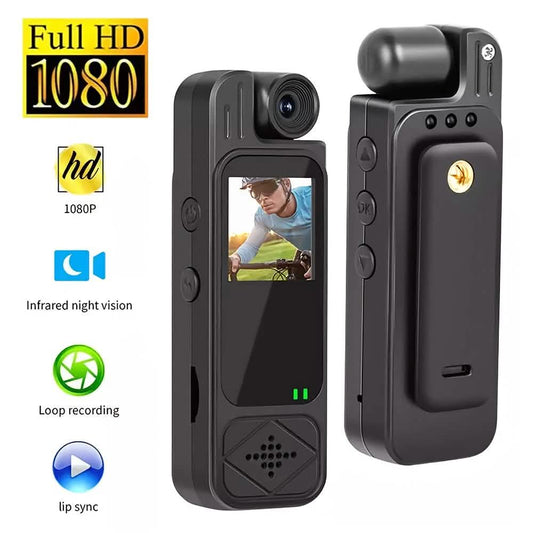 Portable HD Body Camera Recorder with Manual Zoom and SD Card Compatible