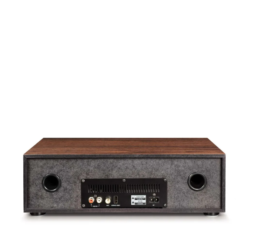 Crosley CR3501A Fleetwood Clock Radio & CD Player With Bluetooth -Walnut -NEW