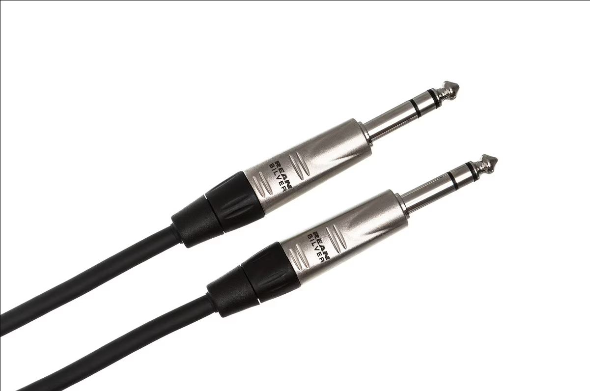 Hosa HSS-015 Pro Balanced Interconnect Cable - REAN 1/4-inch TRS Male to REAN 1/4-inch TRS Male - 15 foot-NEW