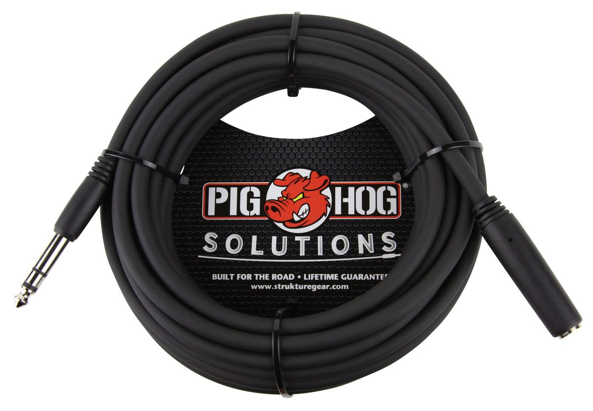 8 PACK Pig Hog PHX14-25 Solutions - 25ft Headphone Extension Cable, 1/4" - NEW