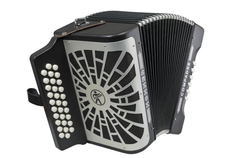 Hohner Compadre Diatonic Accordion - Keys of F/Bb/Eb - Black -NEW