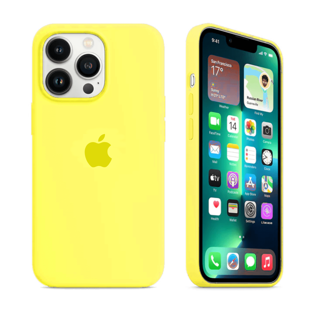 iPhone Flash Yellow Silicone Case Full Body Protective Cover