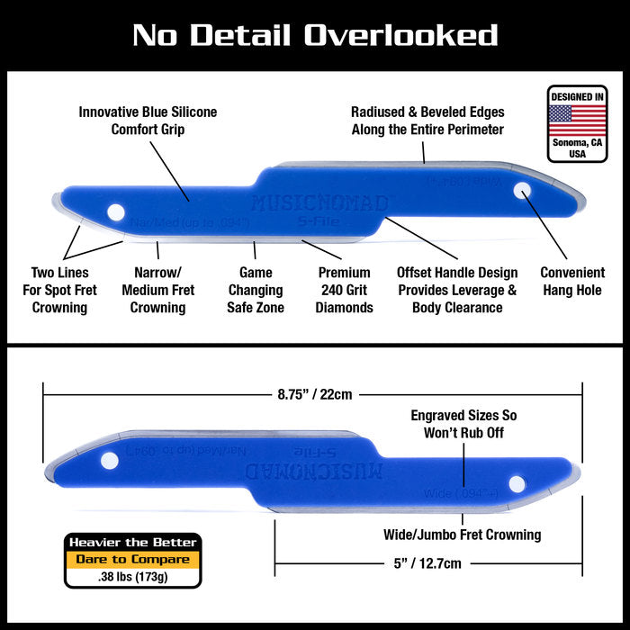 Music Nomad MN850 Crowing File S-File Safe Zone - New