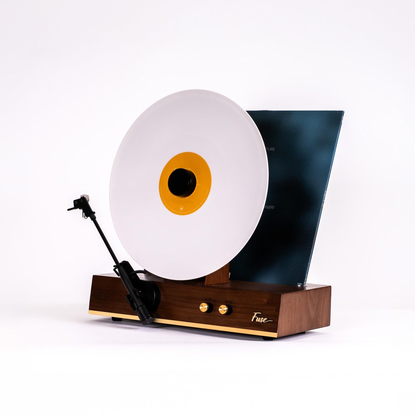 Vertical Vinyl Record Player Bluetooth Input Output Fuse Audio GLD