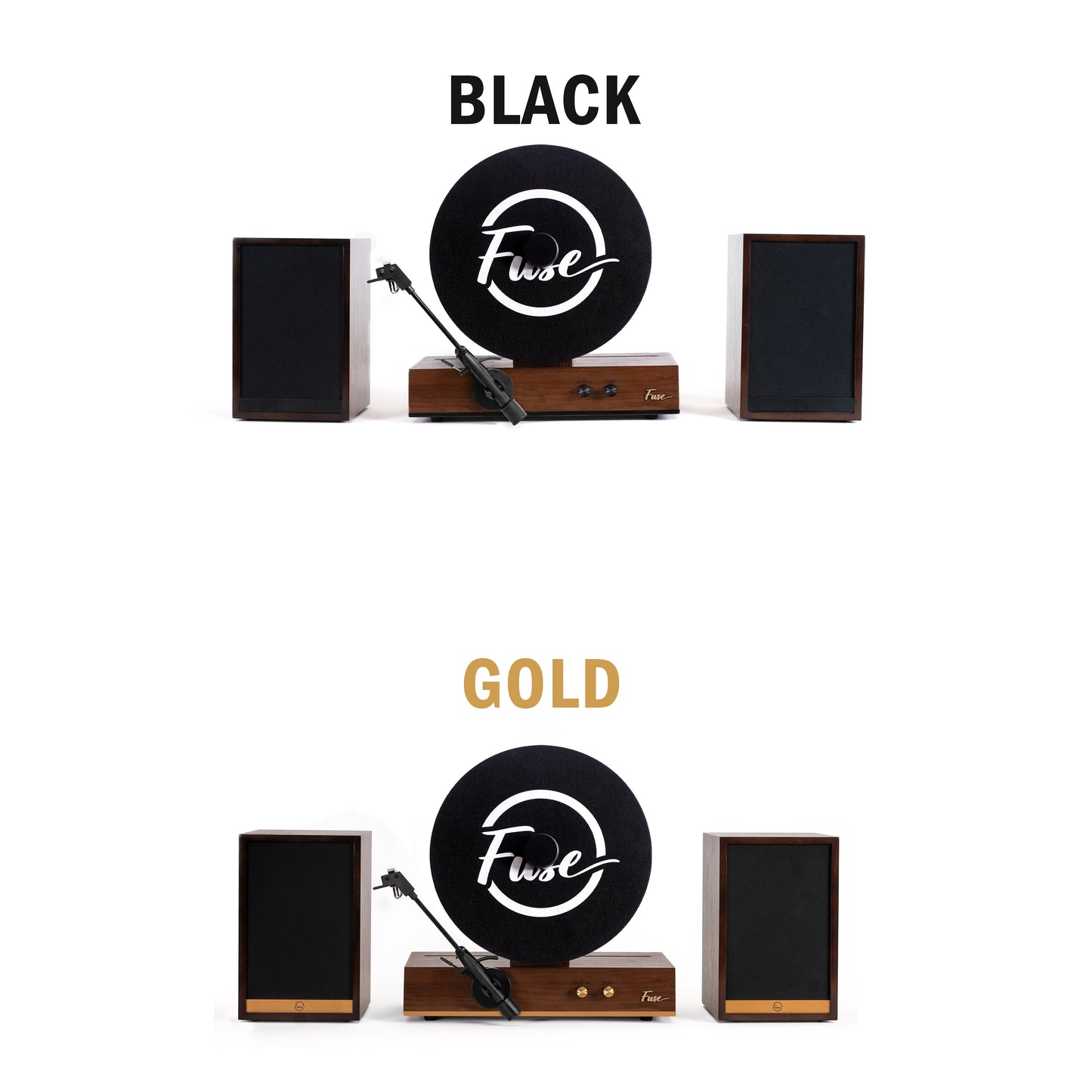 Vertical Vinyl Record Player Mid-Century Modern Fuse Audio GLD