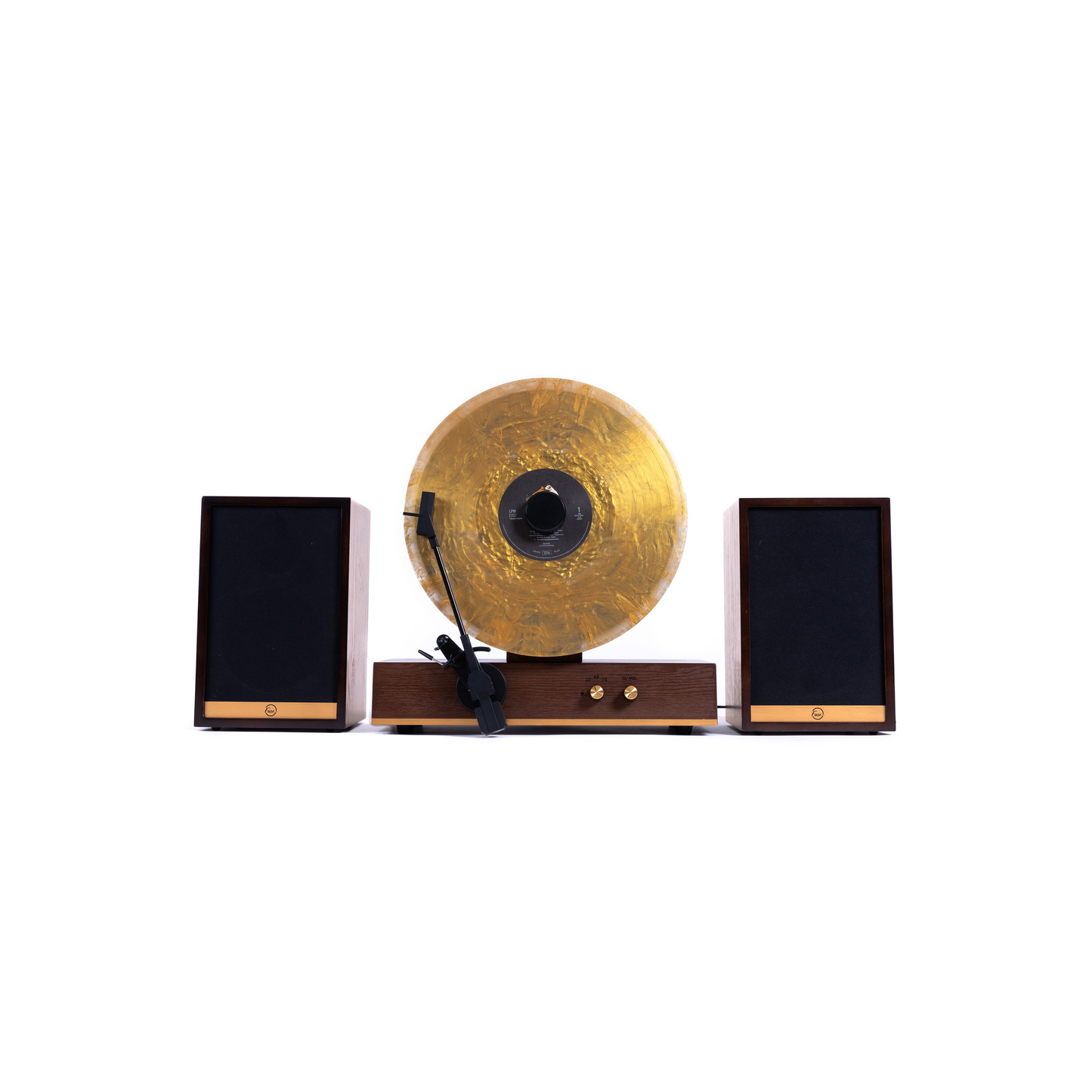 Vertical Vinyl Record Player Mid-Century Modern Fuse Audio GLD