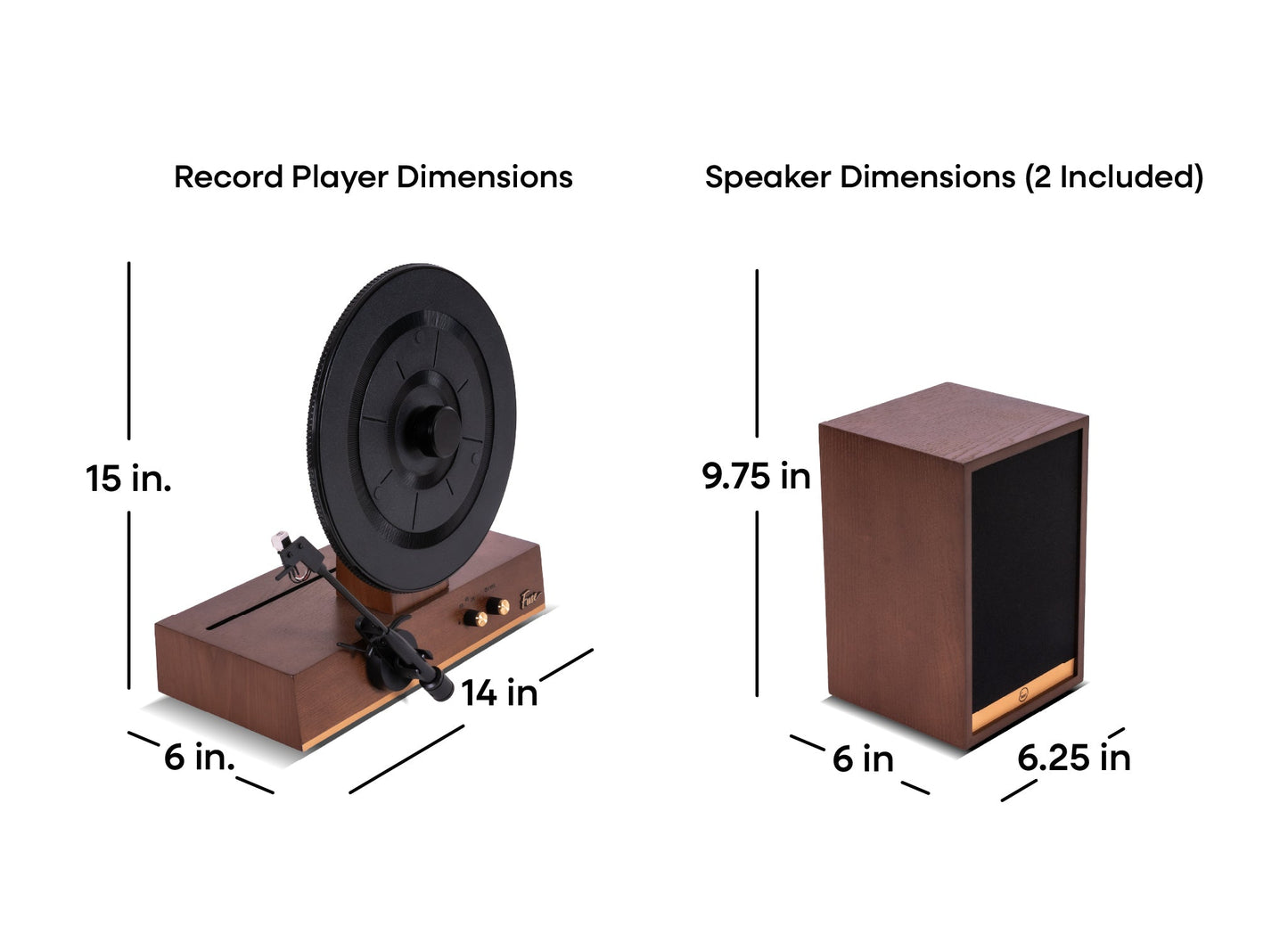 Vertical Vinyl Record Player Mid-Century Modern Fuse Audio GLD