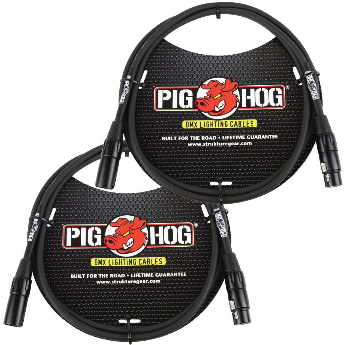 Lifetime Warranty! 2 Pack Pig Hog PHDMX5 5ft DMX Lighting Cable 3 Pin - NEW