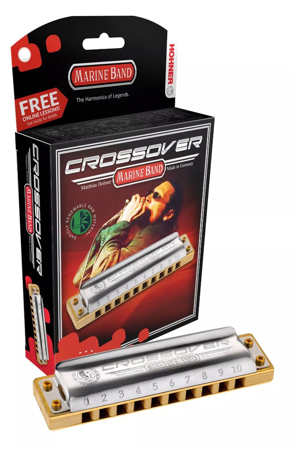 Hohner Marine Band Crossover Harmonica - Key of G - New