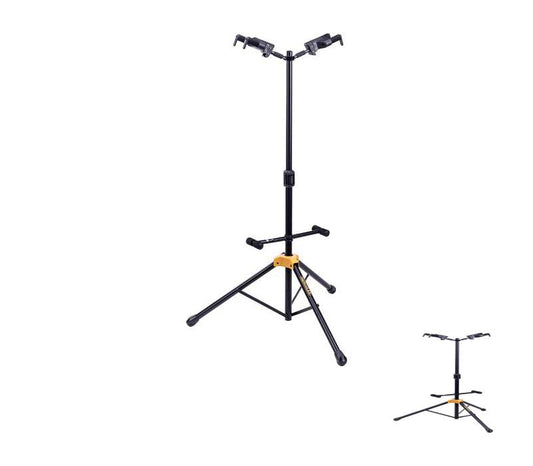 Hercules Stands GS422B PLUS Dual Guitar Stand with Auto Grip System and Foldable Yoke -NEW