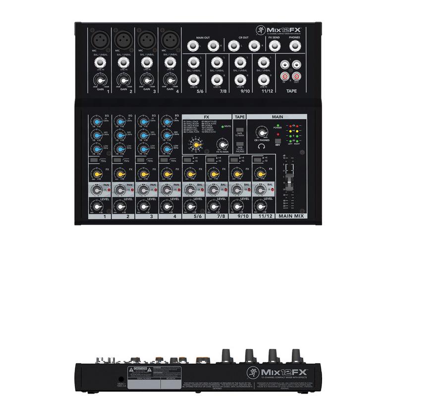 Mackie Mix12FX 12-channel Compact Mixer with Effects-NEW