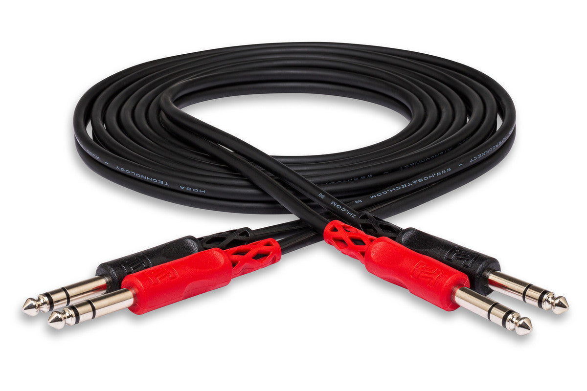 New - Hosa Stereo Interconnect Dual 1/4-inch TRS Male to same Cable 3mtr CSS-203