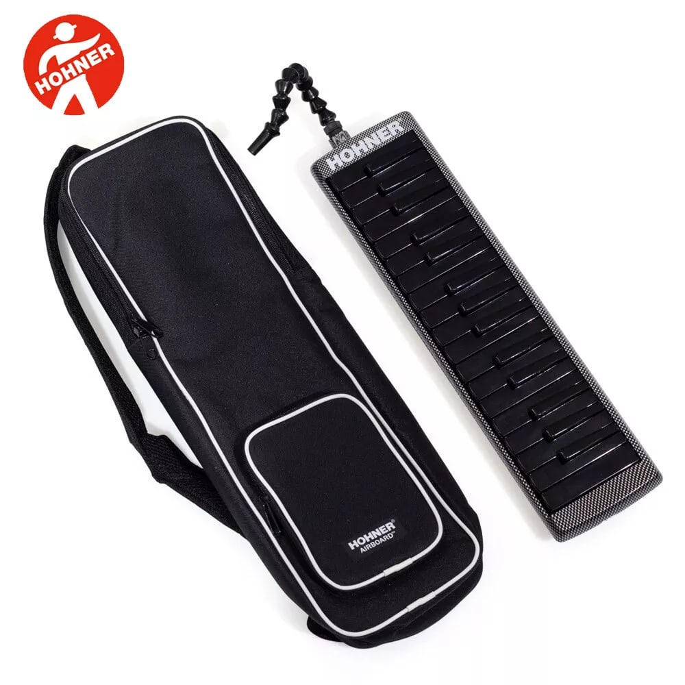 Hohner C944014 Airboard 32 Key Carbon Print Black Keys Melodica with Case - New