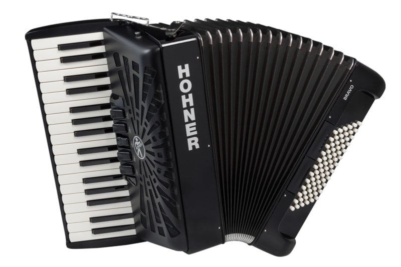 Hohner Bravo III 72 Chromatic Piano Key Accordion - Jet Black- NEW