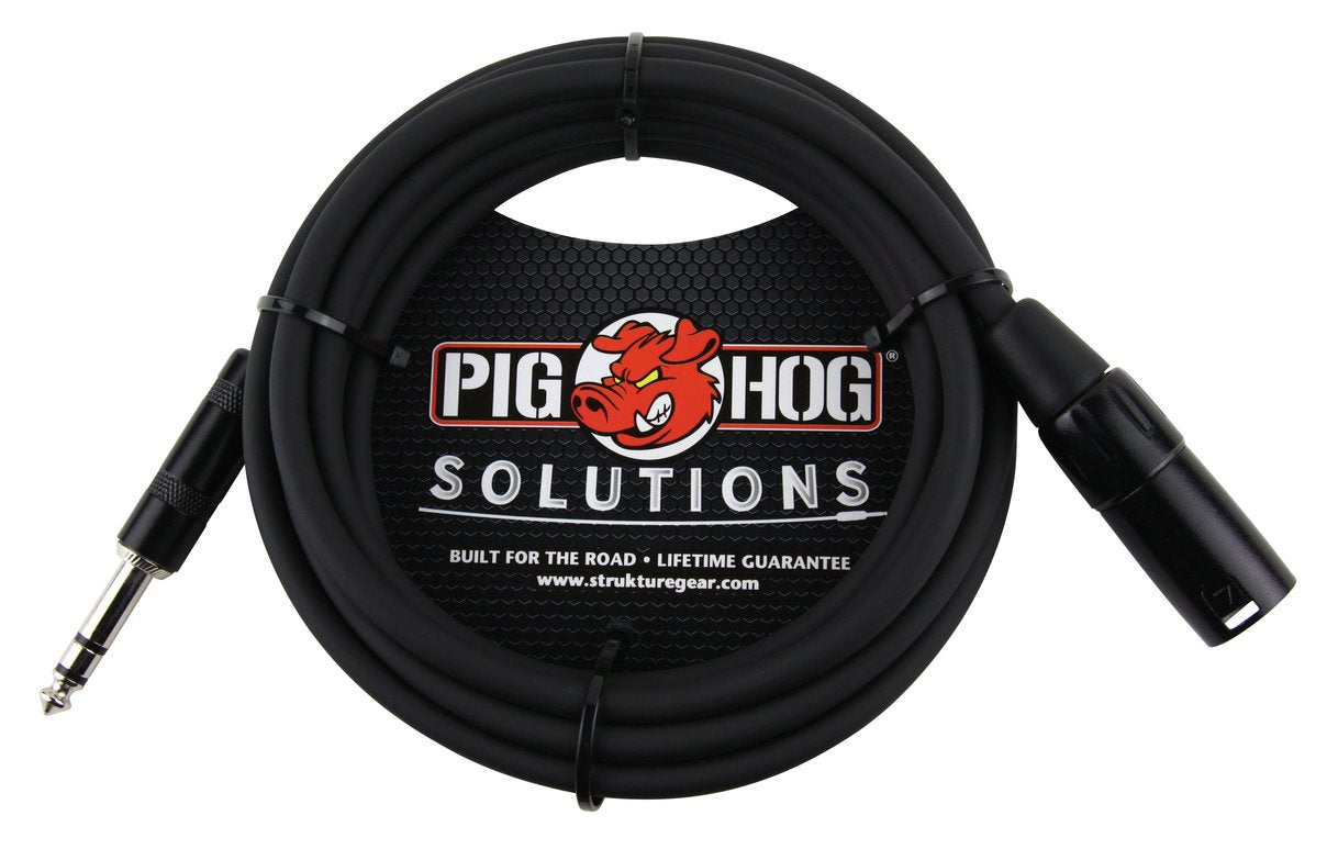 New - Pig Hog Solutions - 10ft TRS(M)-XLR(M) Male Shielded Balanced Cable PX-TMXM2