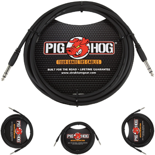 NEW - Pig Hog High Performance 15ft 1/4" TRS - 1/4" TRS Instrument Cable PTRS15