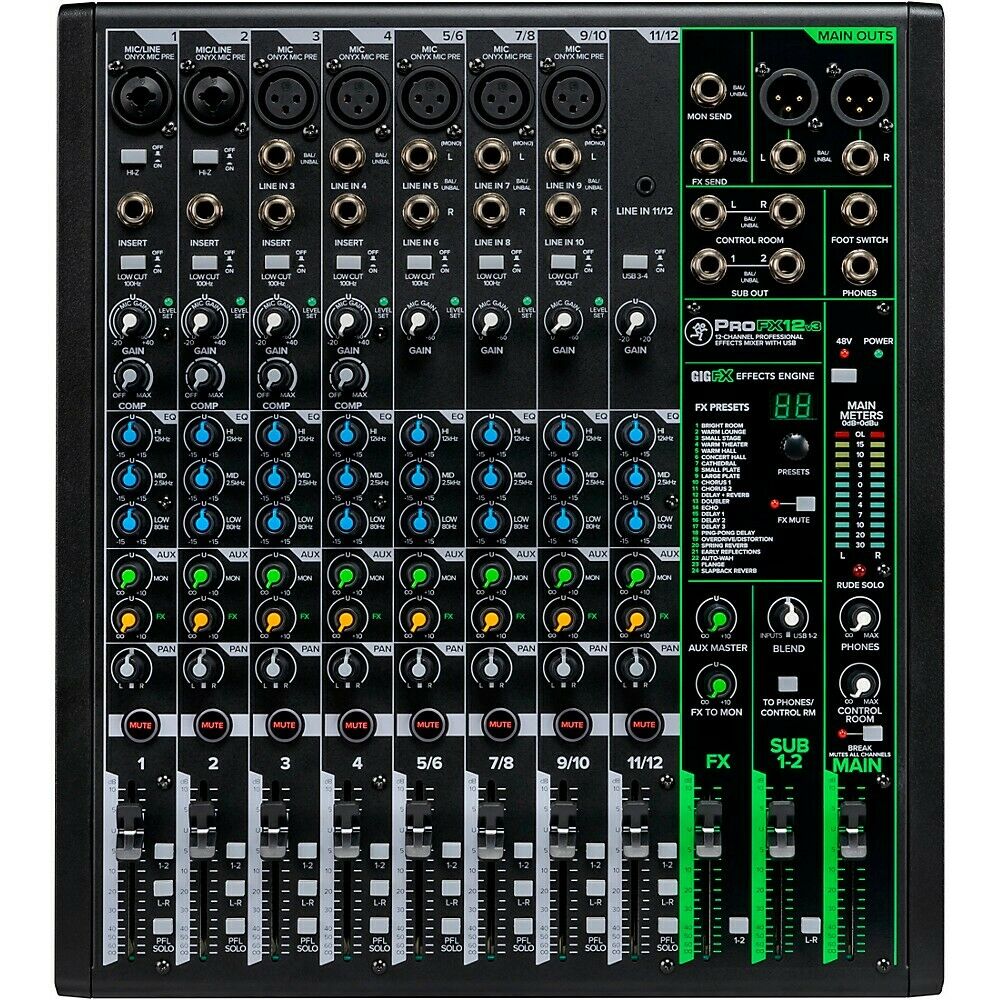 New - Mackie ProFX12v3 12-channel Mixer with USB and Effects