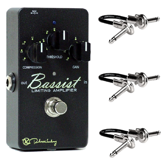 Keeley Bassist Limiting Amplifier Bass Compressor Pedal, 3 Patch Cable - Bundle - New