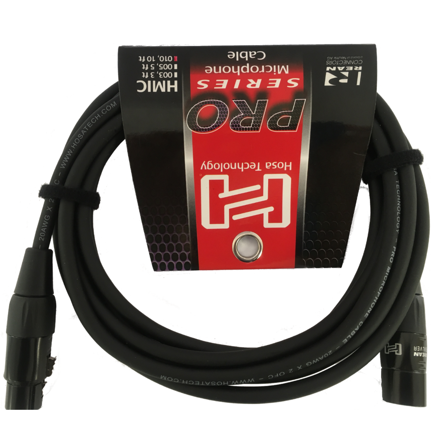 NEW - Hosa Pro Microphone Cable, Neutrik REAN Connectors REAN XLR3F to XLR3M, HMIC-010 (10 Feet)