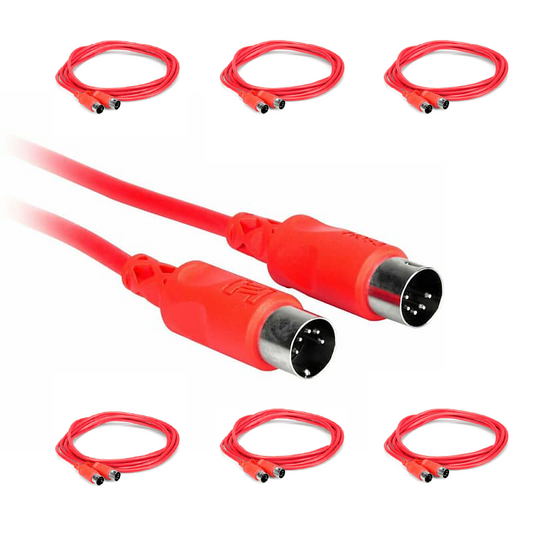 Hosa MIDI Cable 5-Pin Discrete Male to Male Red DIN Sysex Shielded MID-310RD