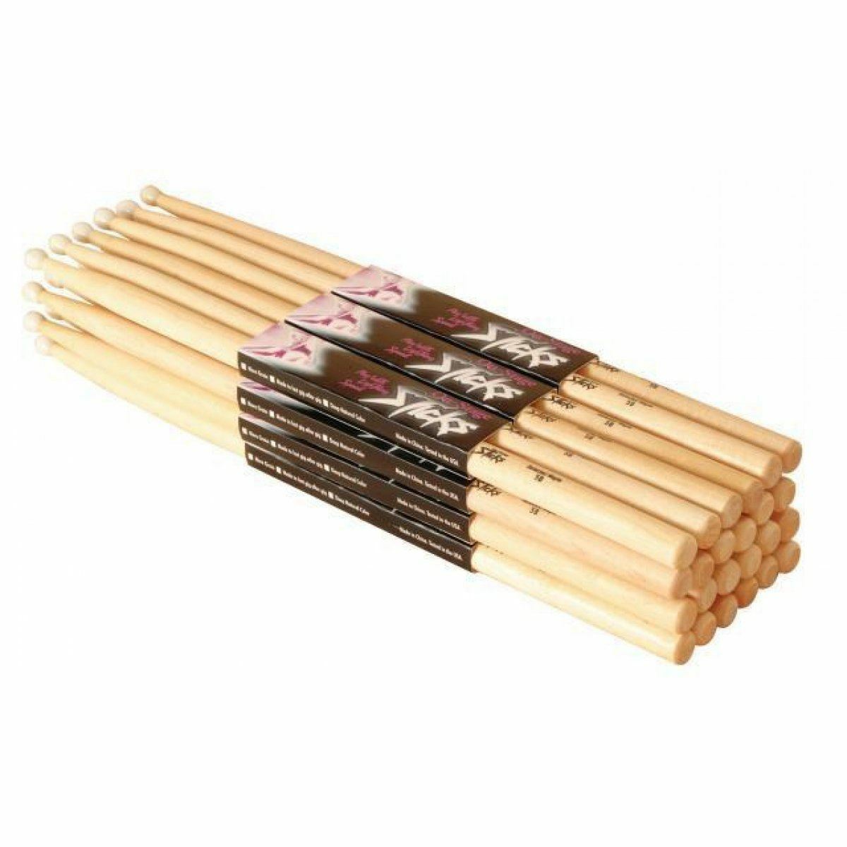 New - On-Stage Maple Drumsticks 12-pair - 5A - Nylon Tip MN5A